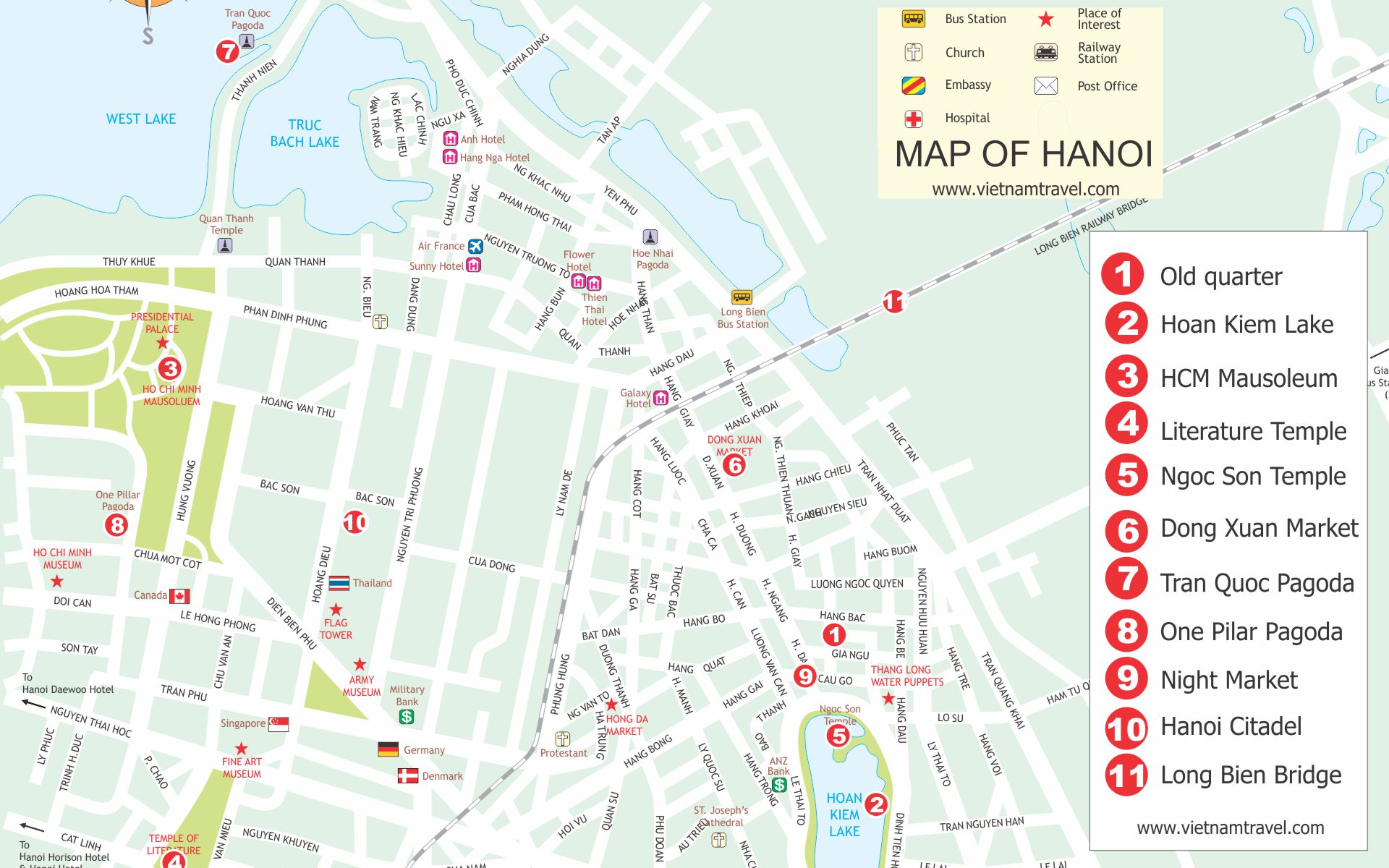 Hanoi Travel Map VietnamTravel